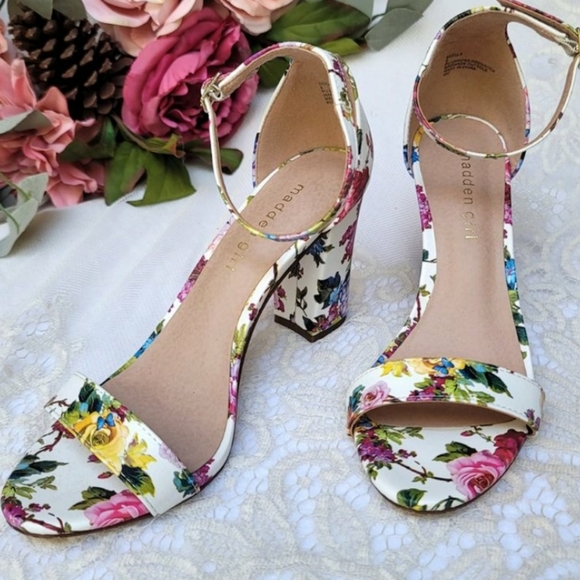 Madden Girl Shoes - MADDEN GIRL Womens sz 8 BEALLA multicolor floral high-heel sandals block heel